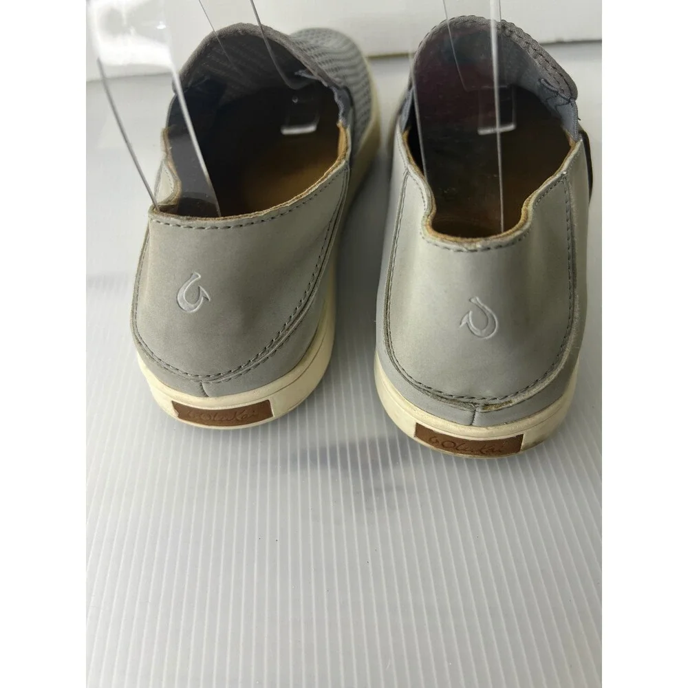 Olukai Womens Pehuea Mesh Slip On Sneakers Grey Casual Shoes Size 9